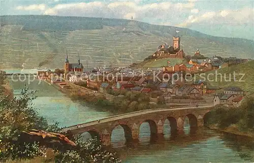 AK / Ansichtskarte Bingen Rhein mit Burg Klopp und Drususbruecke Kat. Bingen am Rhein