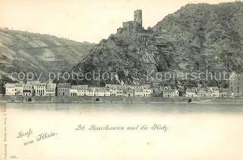 AK / Ansichtskarte St Goarshausen mit Burg Katz Kat. Sankt Goarshausen