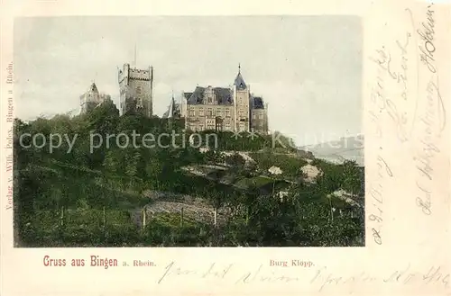 AK / Ansichtskarte Bingen Rhein Burg Klopp Kat. Bingen am Rhein