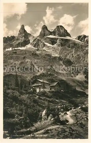 AK / Ansichtskarte Lindauer Huette Gauertal Gebirgspanorama Montafon