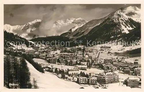 AK / Ansichtskarte Davos GR Gesamtansicht Wintersportplatz mit Alpenpanorama Kat. Davos