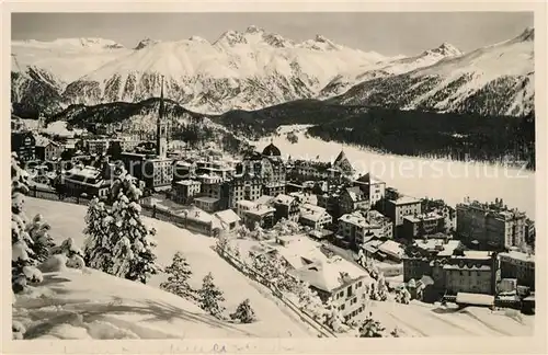 AK / Ansichtskarte St Moritz GR Gesamtansicht Wintersportplatz mit Alpenpanorama Kat. St Moritz