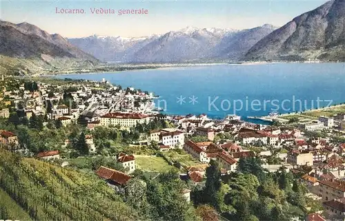 AK / Ansichtskarte Locarno Lago Maggiore Veduta generale Alpi