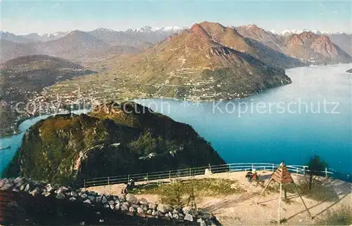 AK / Ansichtskarte Monte San Salvatore con vista sul Lago di Lugano Luganersee Alpenpanorama Kat. 