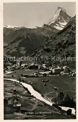 AK / Ansichtskarte Zermatt VS Landschaftspanorama mit Matterhorn Walliser Alpen Kat. Zermatt