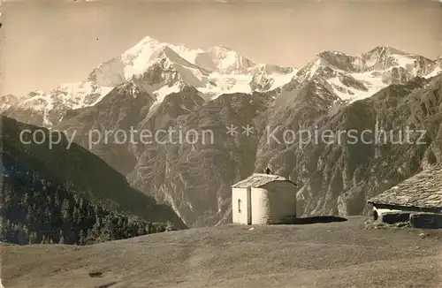 AK / Ansichtskarte Graechen VS Buennig Alp Gebirgspanorama Weisshorn Bieshorn Barrhoerner Walliser Alpen Kat. Graechen