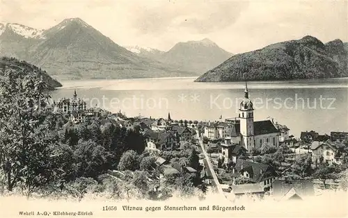 AK / Ansichtskarte Vitznau Panorama Vierwaldstaettersee Stanserhorn Buergenstock Alpen Kat. Vitznau