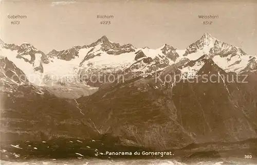 AK / Ansichtskarte Gornergrat Zermatt Alpenpanorama Walliser Alpen Kat. Gornergrat