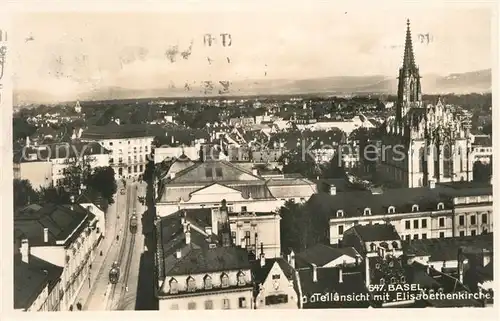 AK / Ansichtskarte Basel BS Teilansicht mit Elisabethenkirche Kat. Basel