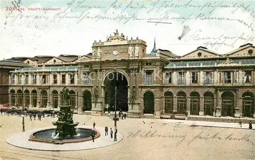 AK / Ansichtskarte Zuerich ZH Hauptbahnhof Denkmal