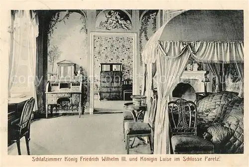 AK / Ansichtskarte Paretz Schloss Schlafzimmer Koenig Friedrich Wilhelm III und Koenigin Luise Kat. Ketzin