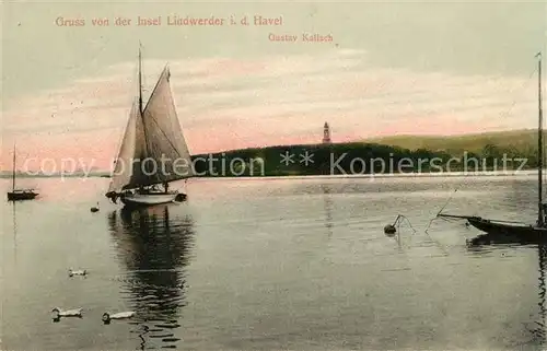 AK / Ansichtskarte Berlin Insel Lindwerder Havel Segelboot Kat. Berlin