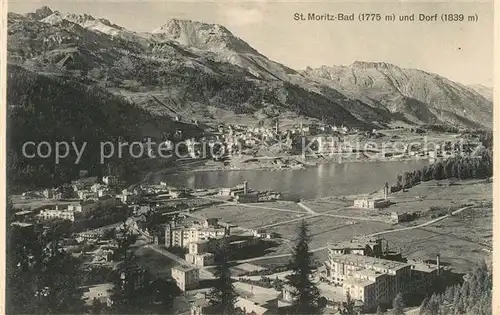 AK / Ansichtskarte St Moritz Bad GR und Dorf Alpenpanorama Kat. St Moritz