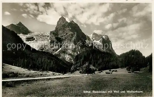 AK / Ansichtskarte Rosenlaui BE Landschaftspanorama mit Well und Wetterhorn Berner Alpen Kat. Rosenlaui