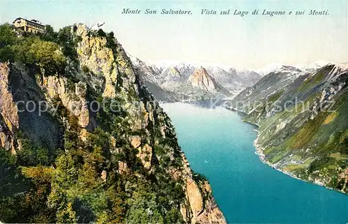 AK / Ansichtskarte Lago di Lugano Monte San Salvatore Luganersee Alpenpanorama Kat. Italien