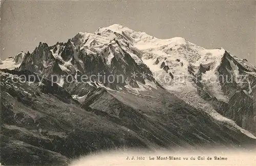 AK / Ansichtskarte Mont Blanc vu du Col de Balme Gebirgspanorama Alpen Kat. Chamonix Mont Blanc