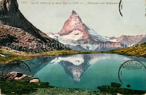 AK / Ansichtskarte Mont Cervin Riffelsee Bergsee Walliser Alpen Kat. Matterhorn