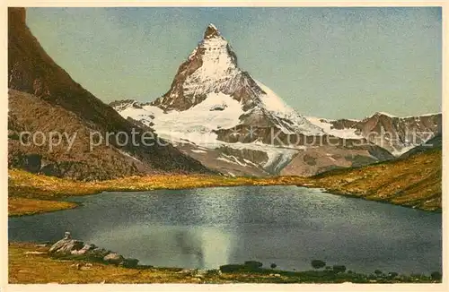 AK / Ansichtskarte Zermatt VS Riffelsee Bergsee Matterhorn Gebirgspanorama Walliser Alpen Kat. Zermatt