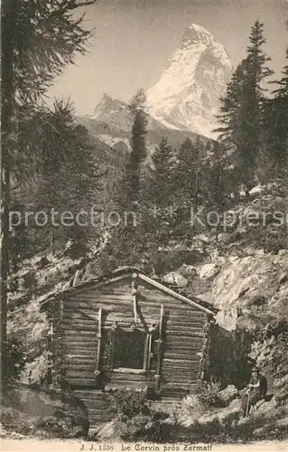 AK / Ansichtskarte Zermatt VS Berghuette Blick zum Matterhorn Walliser Alpen Kat. Zermatt