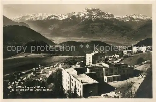 AK / Ansichtskarte Leysin Panorama vue sur les Dents du Midi Alpen Kat. Leysin