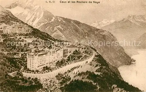 AK / Ansichtskarte Caux VD Grand Hotel et les Rochers de Naye Lac Leman Alpes Kat. Caux