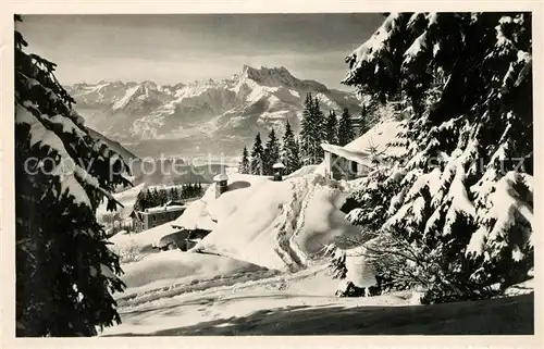 AK / Ansichtskarte Leysin Winterlandschaft Dents du Midi Alpen Kat. Leysin