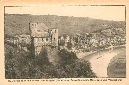 AK / Ansichtskarte Neckarsteinach mit Hinterburg Schwalbennest Mittelburg und Vorderburg Kat. Neckarsteinach
