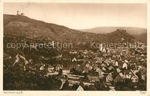 AK / Ansichtskarte Weinheim Bergstrasse Panorama Kat. Weinheim