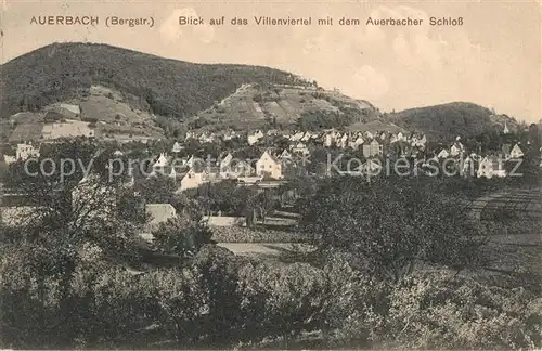 AK / Ansichtskarte Auerbach Bergstrasse Villenviertel mit Auerbacher Schloss Kat. Bensheim