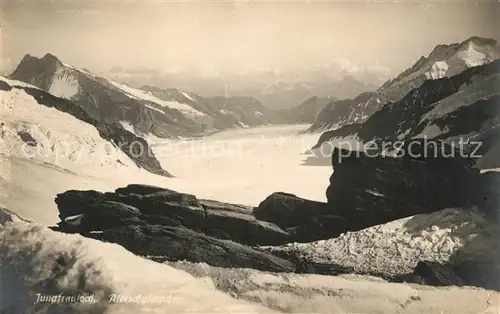 AK / Ansichtskarte Wallis Valais Kanton Jungfraujoch mit Aletschgletscher Kat. Sion