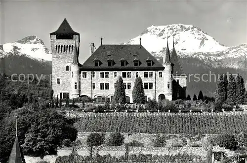 AK / Ansichtskarte Sierre VS Chateau Mercier Mt Tubang et Mt Bonvin Kat. Sierre Siders