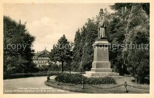 AK / Ansichtskarte Arolsen Bad Kaiser Wilhelm Denkmal mit Schlossblick Kat. Bad Arolsen