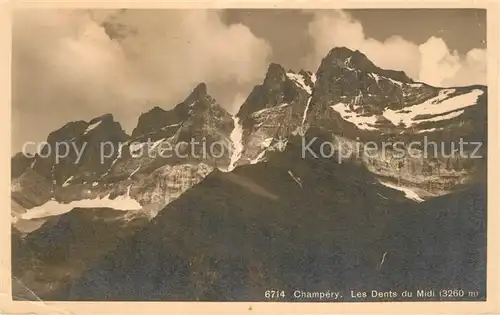 AK / Ansichtskarte Champery Les Dents du Midi Gebirgspanorama Alpen Kat. Champery