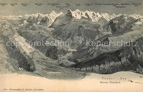 AK / Ansichtskarte Thun BE Thuner See und Umgebung Alpenpanorama aus der Vogelperspektive Kat. Thun