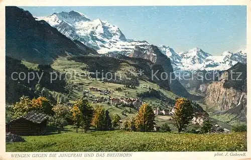 AK / Ansichtskarte Wengen BE Landschaftspanorama gegen Jungfrau und Breithorn Berner Alpen Kat. Wengen