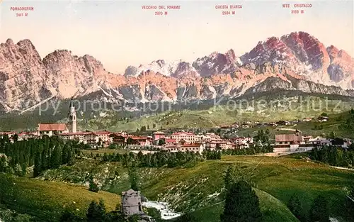 AK / Ansichtskarte Cortina d Ampezzo Gesamtansicht mit Dolomiten Kat. Cortina d Ampezzo