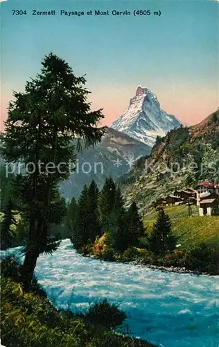 AK / Ansichtskarte Zermatt VS Paysage et Mont Cervin Landschaftspanorama Matterhorn Walliser Alpen Kat. Zermatt
