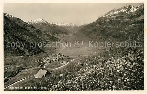 AK / Ansichtskarte Andermatt Landschaftspanorama gegen die Furka Alpen Kat. Andermatt
