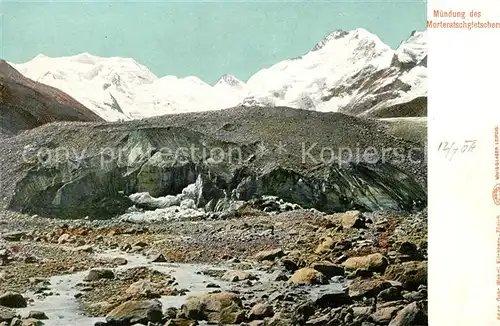 AK / Ansichtskarte Morteratschgletscher Muendung des Gletschers Gebirgspanorama Berninagruppe Kat. Morteratsch