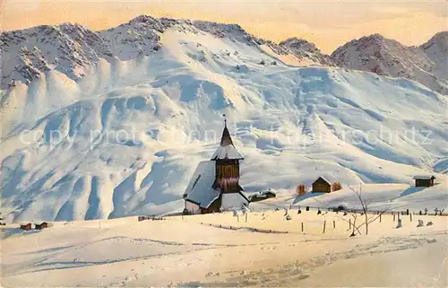 AK / Ansichtskarte Arosa GR Bergkirchlein Winterpanorama Alpen Kat. Arosa
