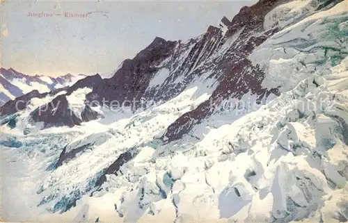 AK / Ansichtskarte Jungfrau BE Eismeer Gletscher Gebirgspanorama Berner Alpen Kat. Jungfrau
