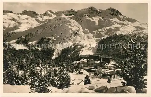 AK / Ansichtskarte St Moritz GR Suvretta Haus mit Piz Rosatsch Winterpanorama Alpen Kat. St Moritz