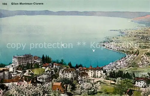AK / Ansichtskarte Glion Montreux et Clarens Lac Leman Panorama Genfersee Kat. Glion