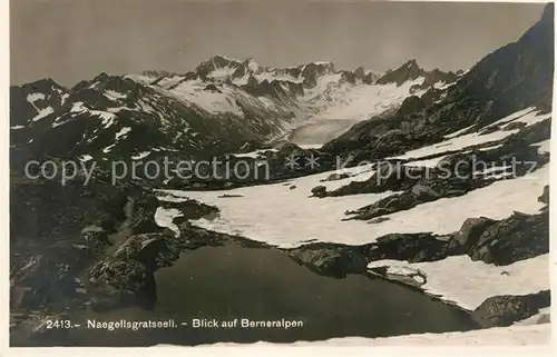 AK / Ansichtskarte Grimsel Passhoehe Naegellsgratseeli Blick auf Berner Alpen