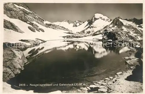 AK / Ansichtskarte Galenstock Naegelisgratseeli Bergsee Gebirgspanorama Alpen Kat. Galenstock