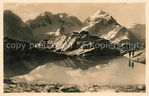 AK / Ansichtskarte Fuorcla Surley Bergsee Blick auf Bernina und Roseg Alpenpanorama Kat. Surlej Fuorcla