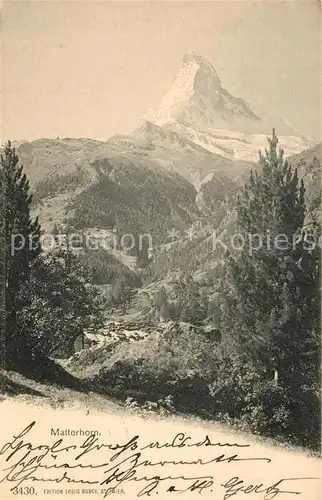 AK / Ansichtskarte Zermatt VS Landschaftspanorama mit Blick zum Matterhorn Walliser Alpen Kat. Zermatt