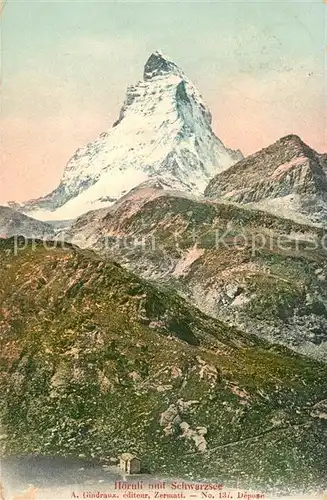 AK / Ansichtskarte Zermatt VS Hoernli mit Schwarzsee Matterhorn Walliser Alpen Kat. Zermatt
