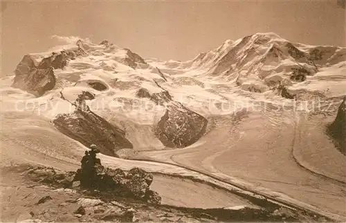 AK / Ansichtskarte Zermatt VS Monte Rosa Lyskamm vom Gornergrat Gebirgspanorama Walliser Alpen Kat. Zermatt