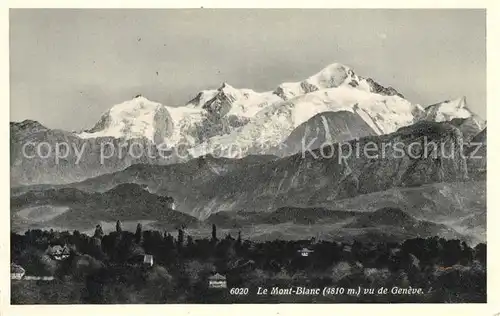 AK / Ansichtskarte Geneve GE Vue sur le Mont Blanc Kat. Geneve
